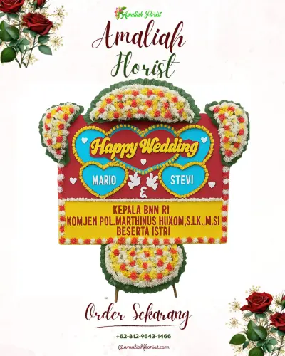 Karangan Papan Bunga Pernikahan di Kalikangkung